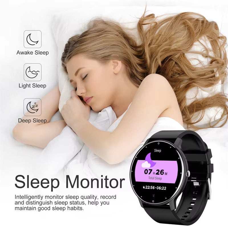Smart Watch for Men and Women with Full Touch Screen, Bluetooth 5.2, Waterproof IP67, Sports Fitness Tracker - Model ZL02