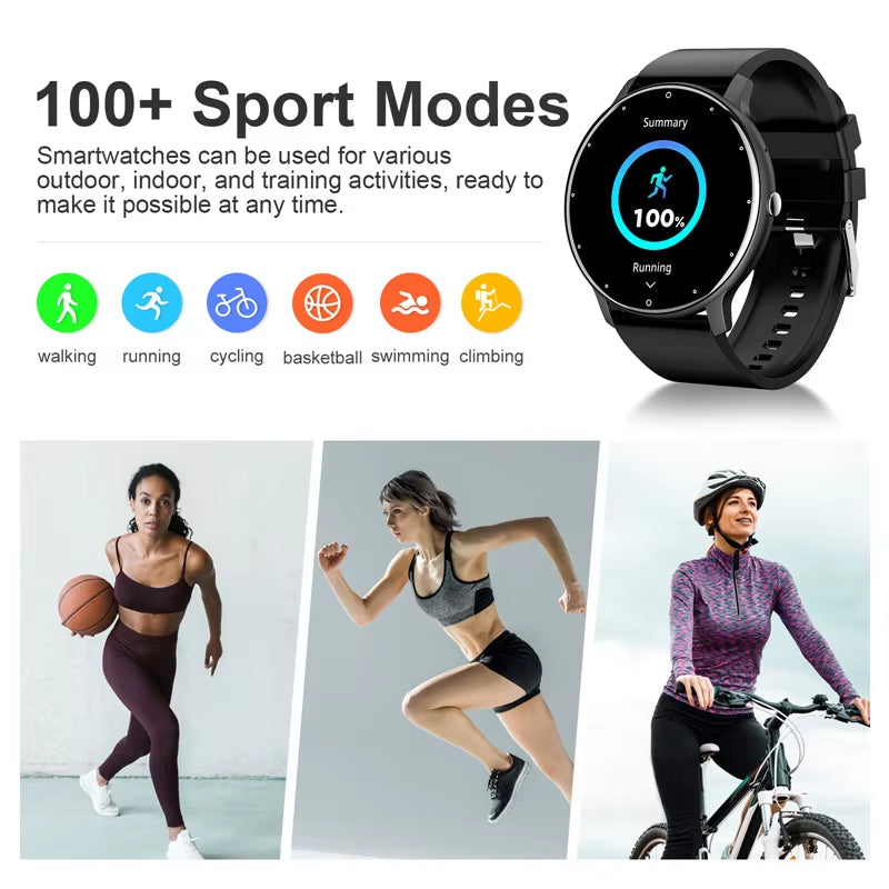 Smart Watch for Men and Women with Full Touch Screen, Bluetooth 5.2, Waterproof IP67, Sports Fitness Tracker - Model ZL02