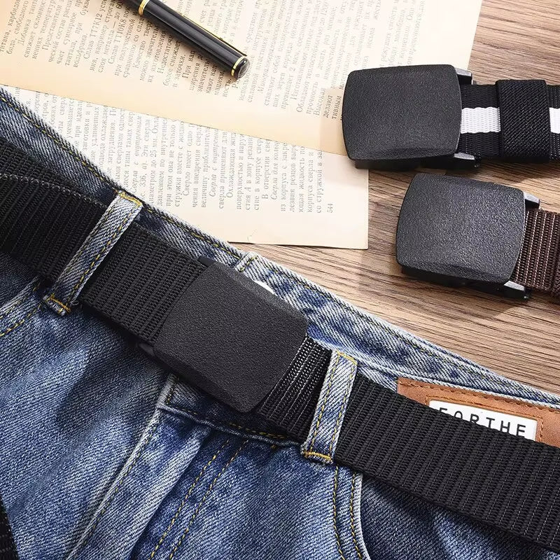 Men's Outdoor Casual Canvas Belt - Metal-Free Nylon Tactical Belt for Training and Sports, Suitable for Pants and Jeans for Both Men and Women