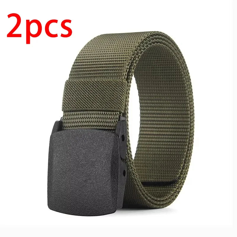 Men's Outdoor Casual Canvas Belt - Metal-Free Nylon Tactical Belt for Training and Sports, Suitable for Pants and Jeans for Both Men and Women