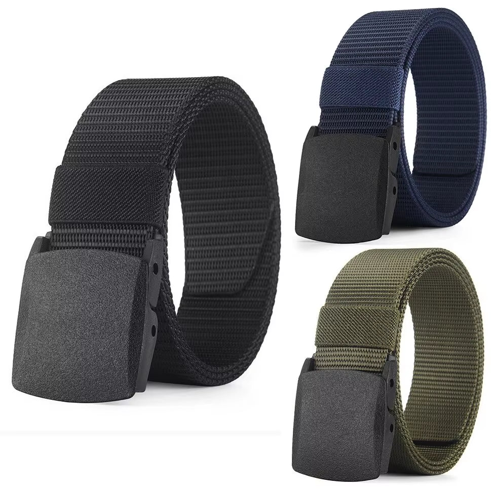 Men's Outdoor Casual Canvas Belt - Metal-Free Nylon Tactical Belt for Training and Sports, Suitable for Pants and Jeans for Both Men and Women