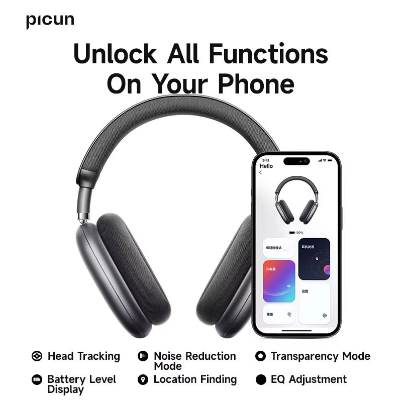 F8 Pro Active Noise Cancelling Wireless Headphones with Head Tracking 3D Spatial Audio, -52dB ANC, Hi-Fi Bluetooth, ENC HD Microphone, and Low Latency App