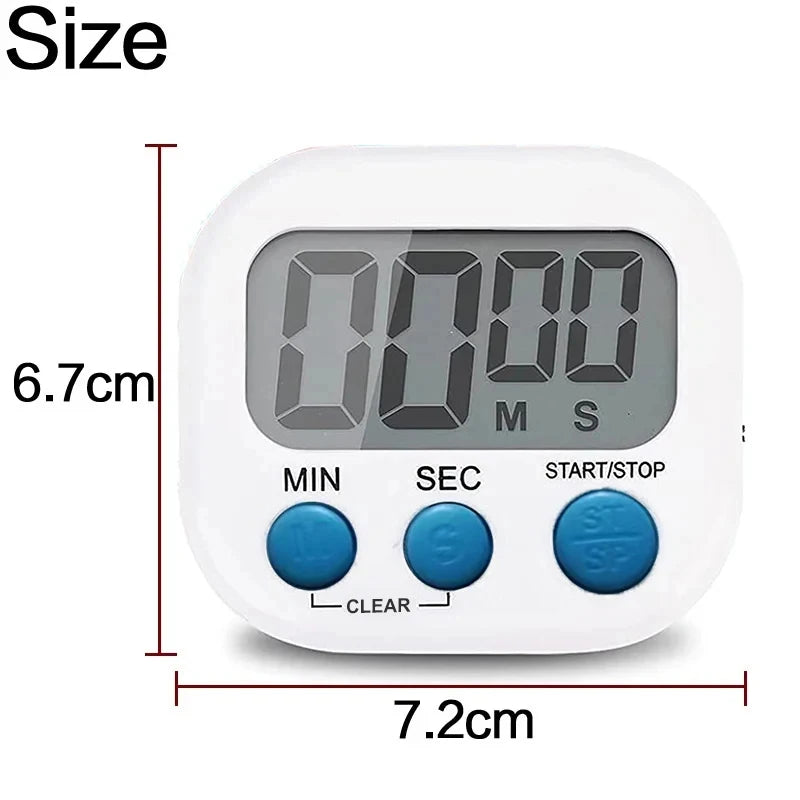 LCD Digital Kitchen Timer with Magnetic Backing - Large Countdown and Count-Up Functionality with Clear Loud Alarm - Stonego Home Kitchen Accessory
