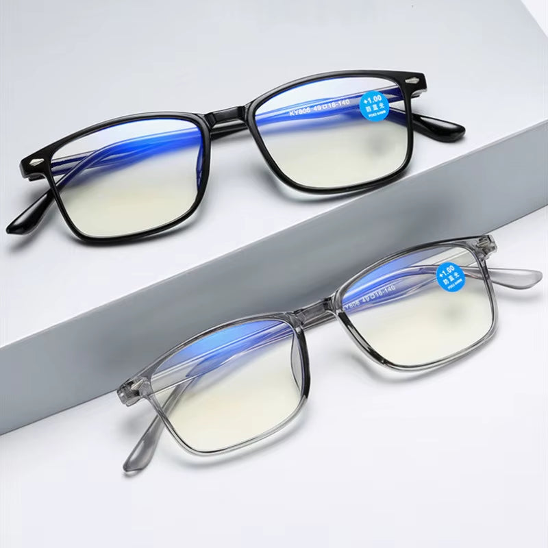 Classic Anti-Blue Light Reading Glasses for Men and Women - Vintage Style for Hyperopia, Available in Multiple Magnifications (1.0 to 4.0)