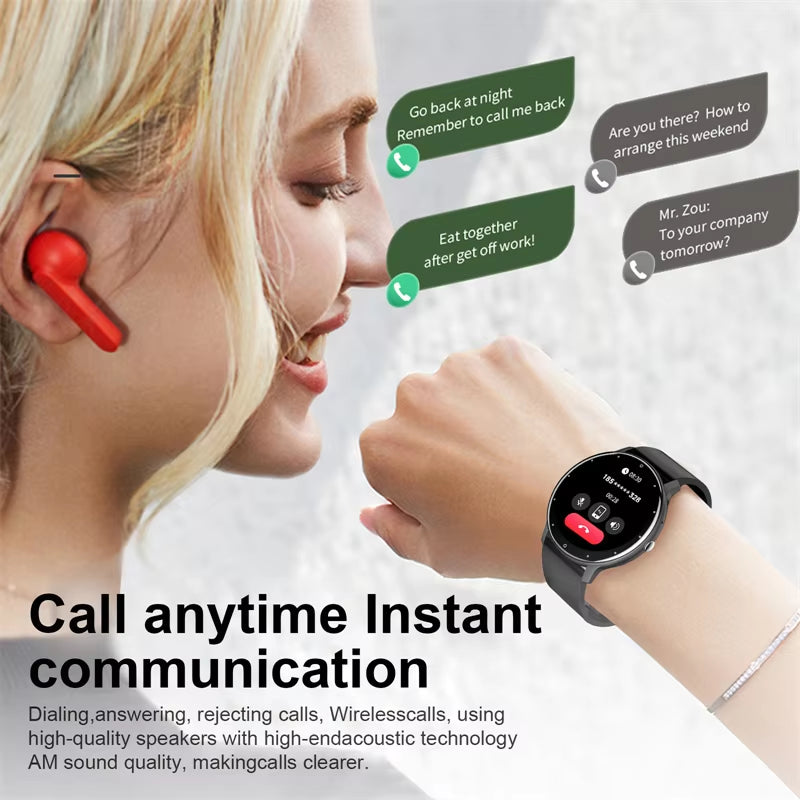 Smart Watch for Men and Women with Full Touch Screen, Bluetooth 5.2, Waterproof IP67, Sports Fitness Tracker - Model ZL02