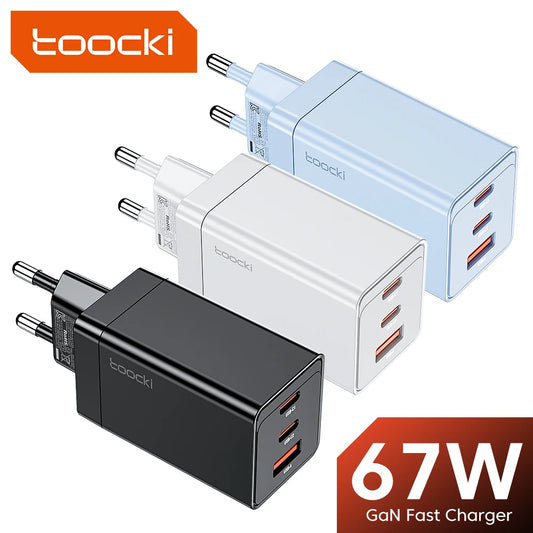67W GaN USB-C Fast Charger - Multi-Color Type-C Charger for MacBook, iPhone 15/14/13/12 Pro Max, Samsung, Xiaomi, and POCO Devices