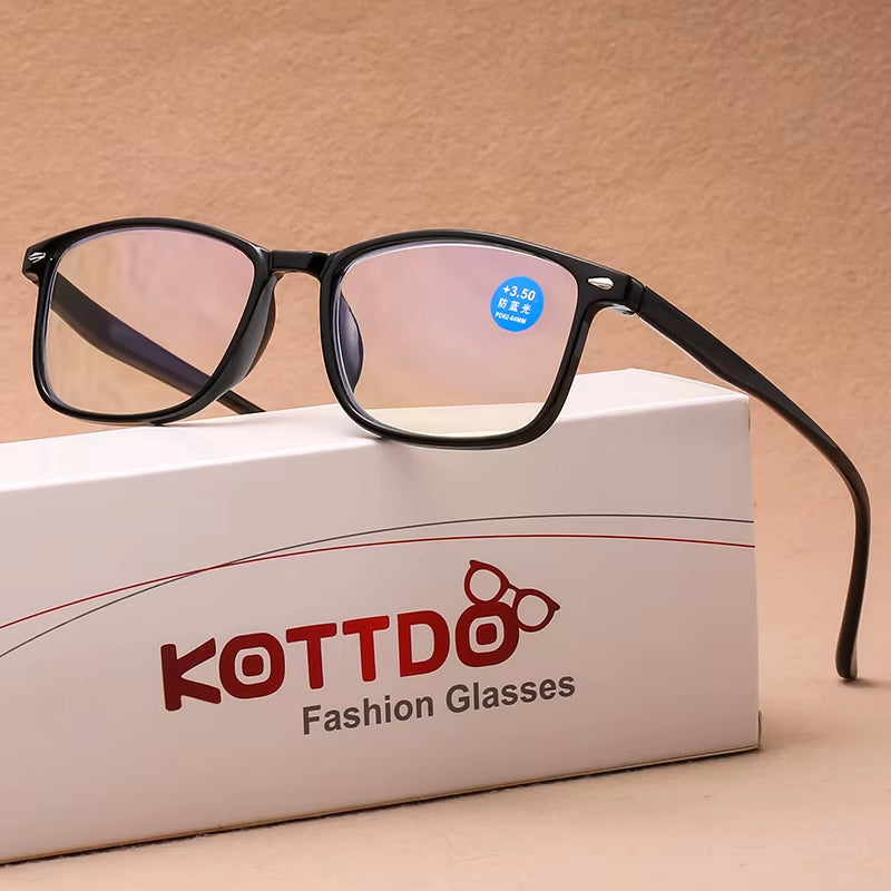 Classic Anti-Blue Light Reading Glasses for Men and Women - Vintage Style for Hyperopia, Available in Multiple Magnifications (1.0 to 4.0)
