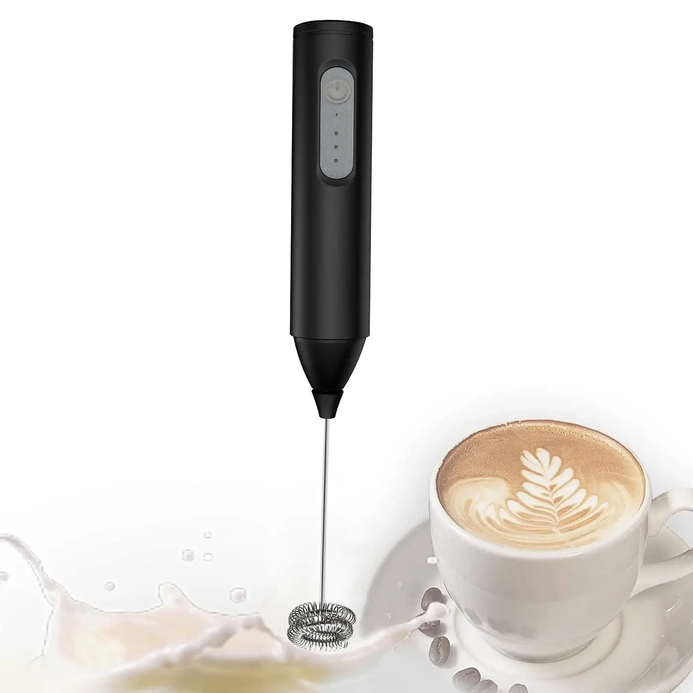 USB Rechargeable Mini Milk Frother with 3 Speed Settings - Electric Foam Maker and Whisk for Coffee and Eggs