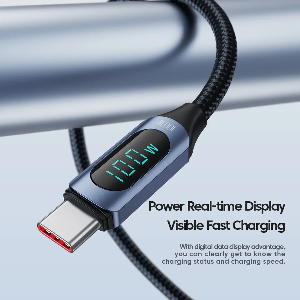 100W USB-C to USB-C PD Fast Charging and Data Transfer Cable for MacBook and iPad