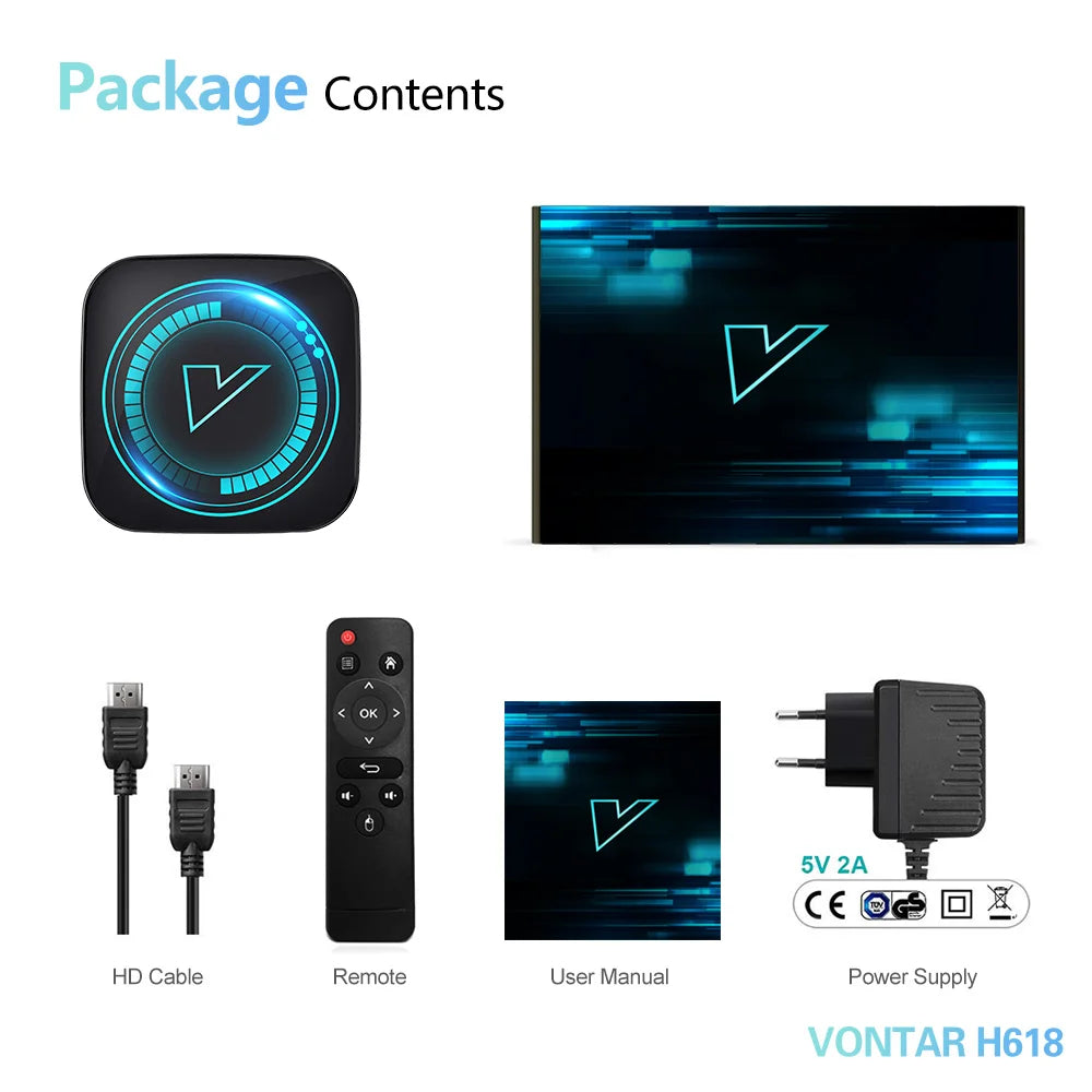 H618 Smart TV Box - Android 12, Allwinner Quad-Core Cortex A53, Supports 8K Video, WiFi, Google Voice, Media Player, Set-Top Box