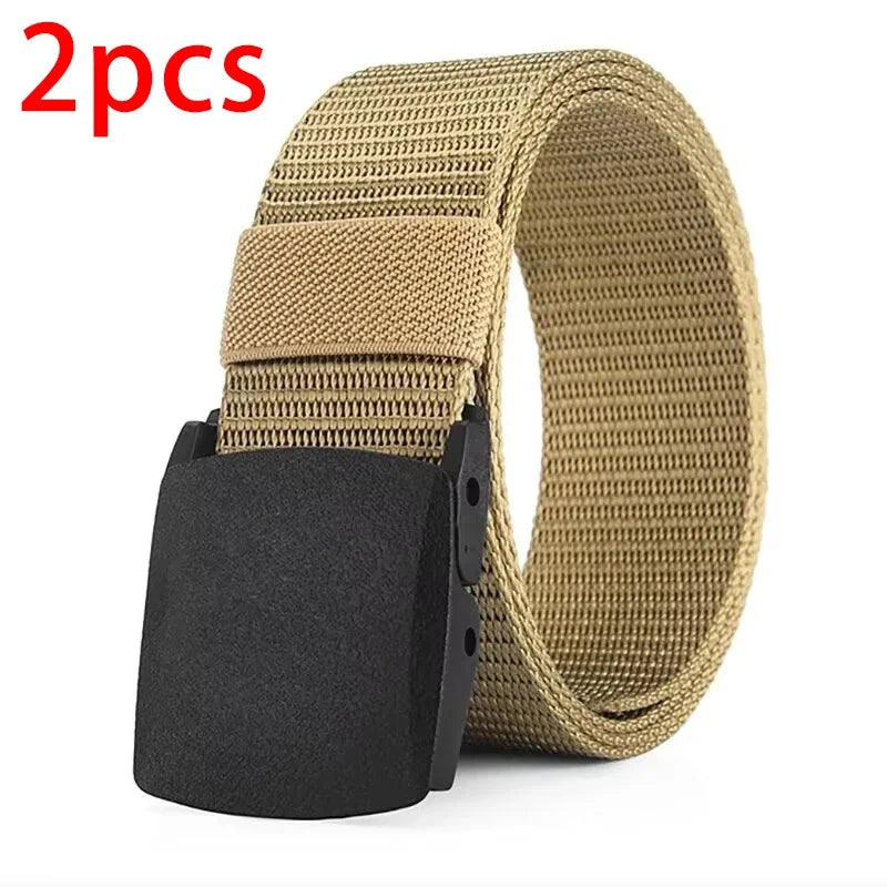 Men's Outdoor Casual Canvas Belt - Metal-Free Nylon Tactical Belt for Training and Sports, Suitable for Pants and Jeans for Both Men and Women