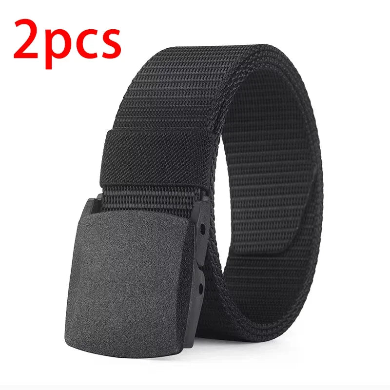 Men's Outdoor Casual Canvas Belt - Metal-Free Nylon Tactical Belt for Training and Sports, Suitable for Pants and Jeans for Both Men and Women