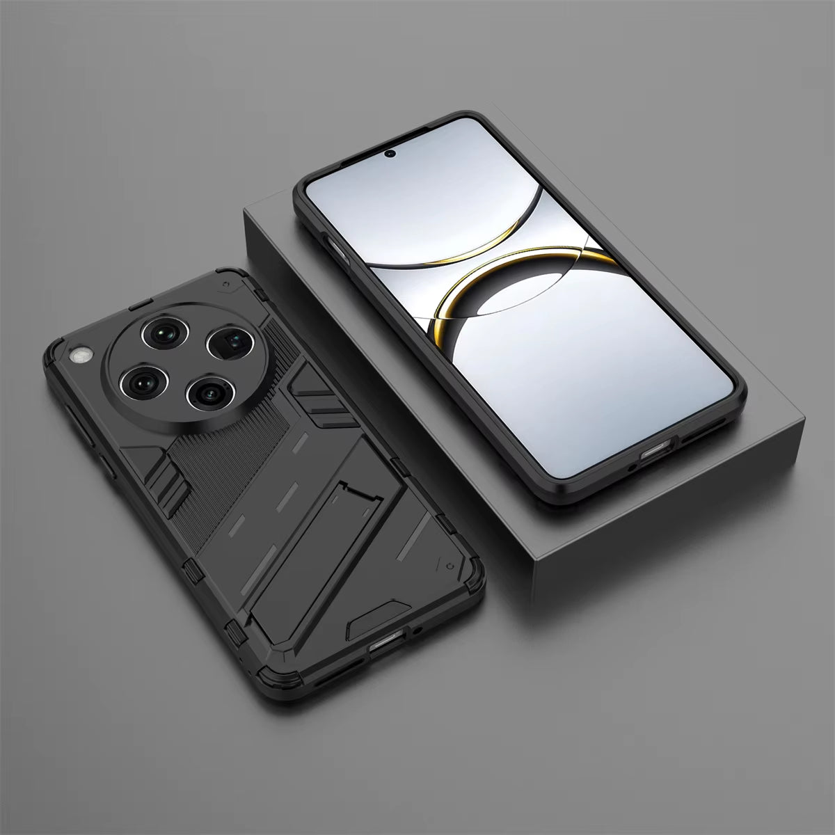 Oppo Find X8 Pro 5G Shockproof Case with Kickstand - Black PC+TPU Cover