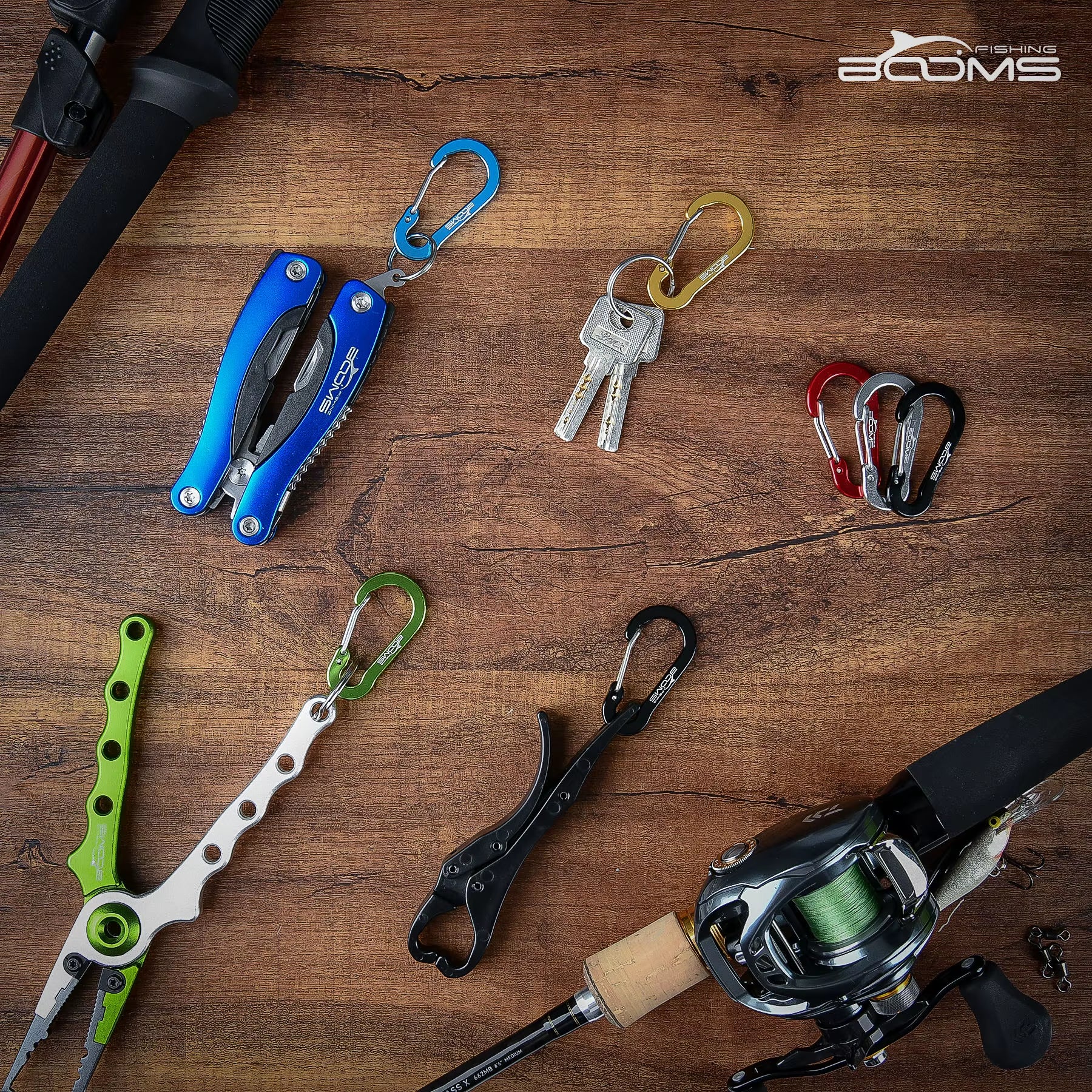 CC1 Steel Small Carabiner Clips - Outdoor Camping Multi-Tool Fishing Accessories (Pack of 6)