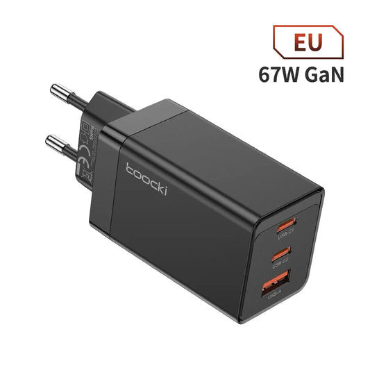 67W GaN USB-C Fast Charger - Multi-Color Type-C Charger for MacBook, iPhone 15/14/13/12 Pro Max, Samsung, Xiaomi, and POCO Devices