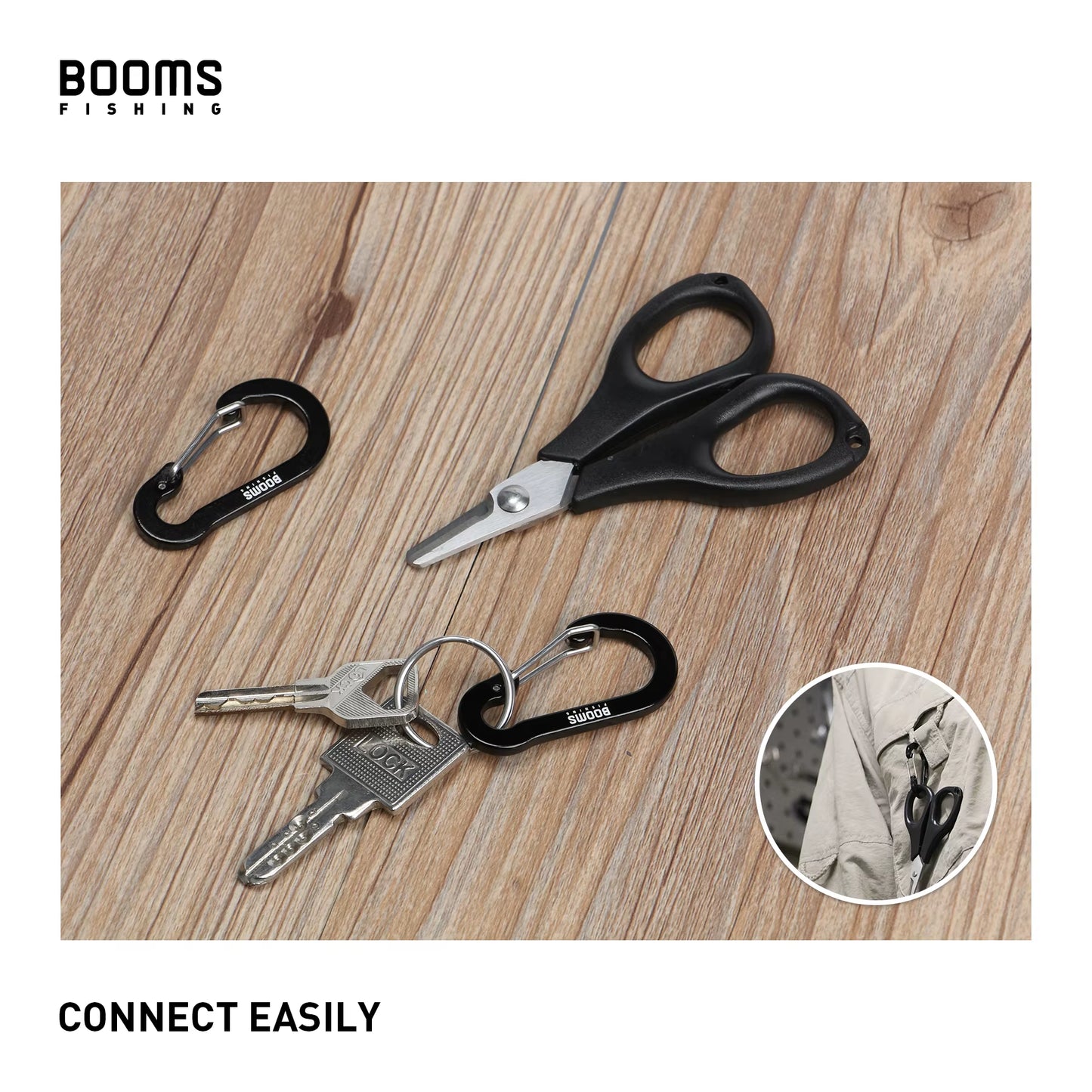 CC1 Steel Small Carabiner Clips - Outdoor Camping Multi-Tool Fishing Accessories (Pack of 6)