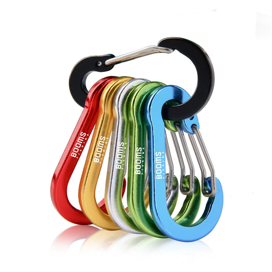 CC1 Steel Small Carabiner Clips - Outdoor Camping Multi-Tool Fishing Accessories (Pack of 6)