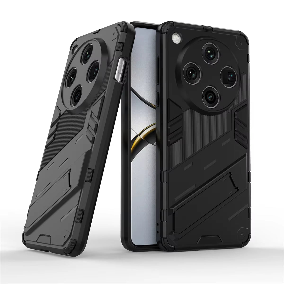 Oppo Find X8 Pro 5G Shockproof Case with Kickstand - Black PC+TPU Cover