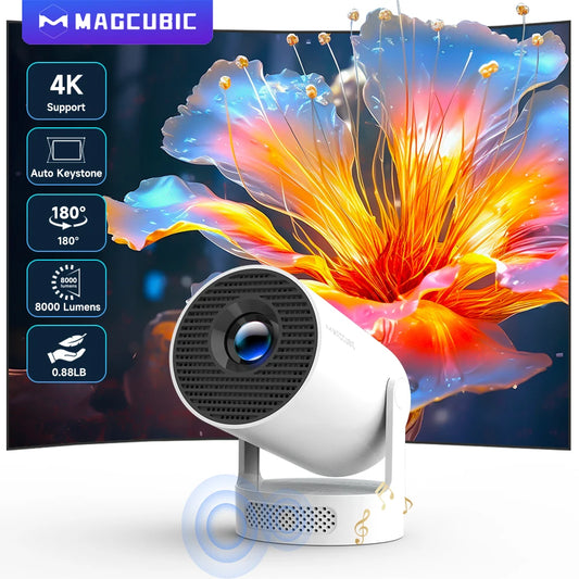 4K WiFi 6 Projector with Android 11, 260 ANSI Lumens, Dual WiFi, Allwinner H713, Bluetooth 5.0, 1280x720P, Portable Home Cinema - HY300 Pro+