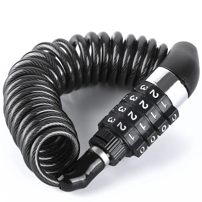 Steel Wire Chain Lock for Bicycles and Motorcycles - Anti-Theft Code Lock for Luggage and Helmets
