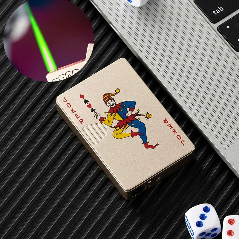 Creative Playing Cards Ace of Spades Butane Windproof Metal Lighter - Elegant Smoking Accessory for Men