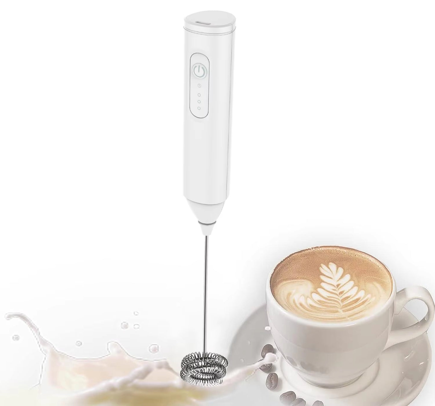 USB Rechargeable Mini Milk Frother with 3 Speed Settings - Electric Foam Maker and Whisk for Coffee and Eggs