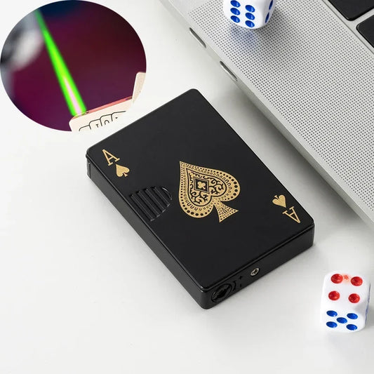 Creative Playing Cards Ace of Spades Butane Windproof Metal Lighter - Elegant Smoking Accessory for Men