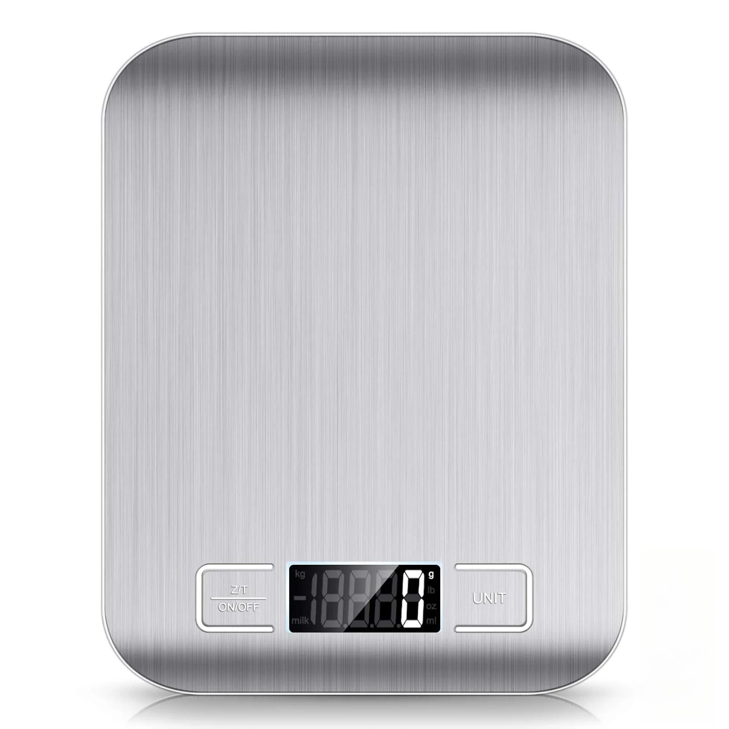 10Kg Digital Kitchen Scale with Tare Function and Stainless Steel LCD Display for Precision Coffee Brewing