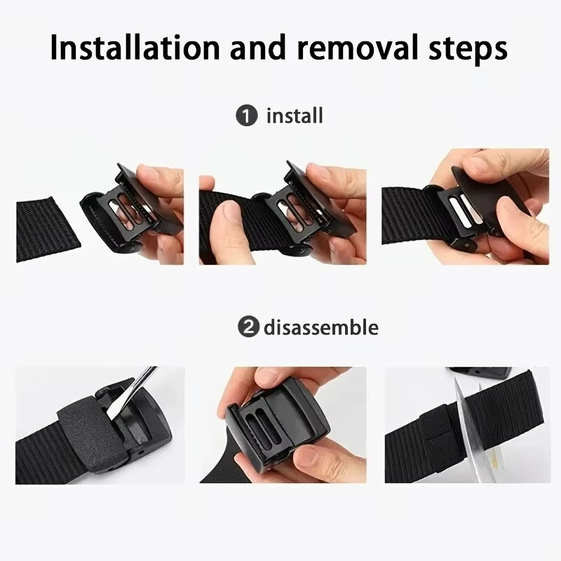 Men's Outdoor Casual Canvas Belt - Metal-Free Nylon Tactical Belt for Training and Sports, Suitable for Pants and Jeans for Both Men and Women
