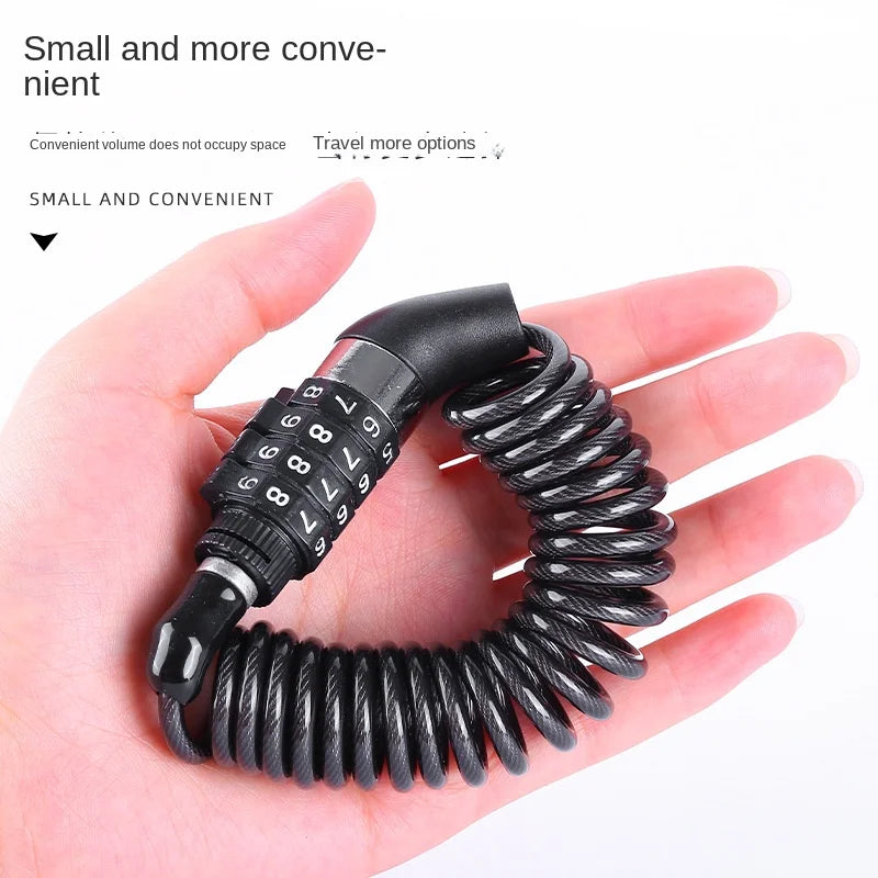 Steel Wire Chain Lock for Bicycles and Motorcycles - Anti-Theft Code Lock for Luggage and Helmets