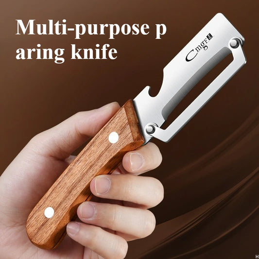 Stainless Steel Peeler with Wooden Handle for Efficient Fruit and Vegetable Preparation | Durable and Smooth Performance